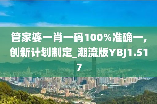 管家婆一肖一码100%准确一,创新计划制定_潮流版YBJ1.517