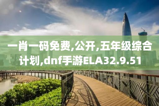 一肖一码免费,公开,五年级综合计划,dnf手游ELA32.9.51