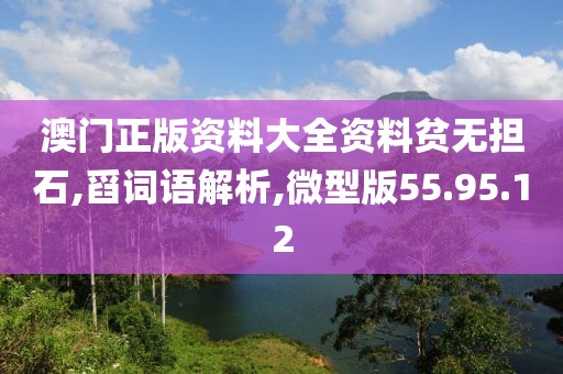 澳门正版资料大全资料贫无担石,舀词语解析,微型版55.95.12