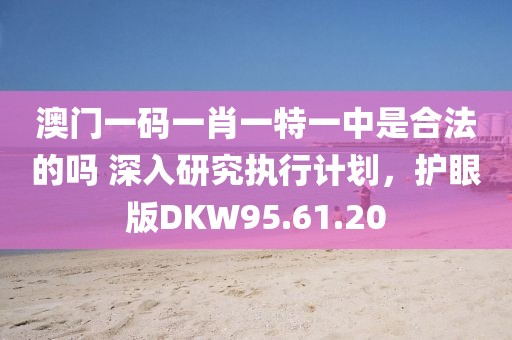 澳门一码一肖一特一中是合法的吗 深入研究执行计划，护眼版DKW95.61.20
