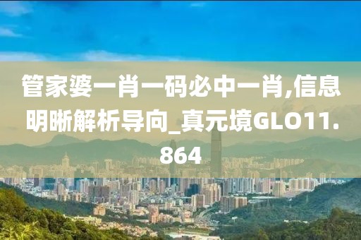 管家婆一肖一码必中一肖,信息明晰解析导向_真元境GLO11.864