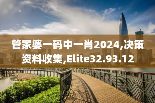 管家婆一码中一肖2024,决策资料收集,Elite32.93.12