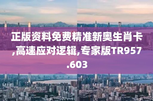 正版资料免费精准新奥生肖卡,高速应对逻辑,专家版TR957.603