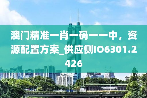 澳门精准一肖一码一一中，资源配置方案_供应侧IO6301.2426