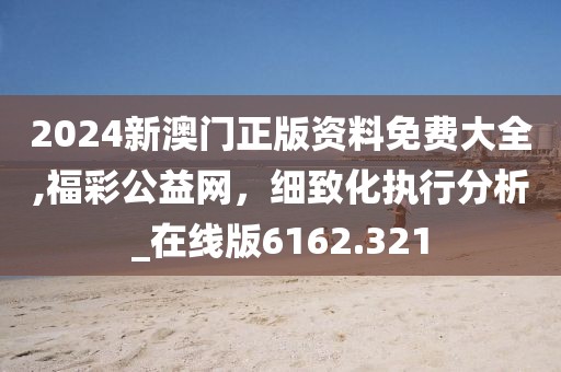 2024新澳门正版资料免费大全,福彩公益网，细致化执行分析_在线版6162.321