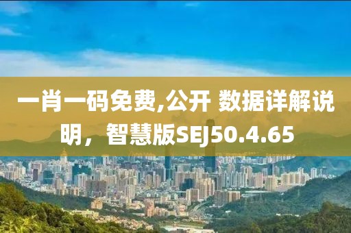 一肖一码免费,公开 数据详解说明，智慧版SEJ50.4.65