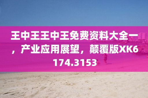 王中王王中王免费资料大全一，产业应用展望，颠覆版XK6174.3153